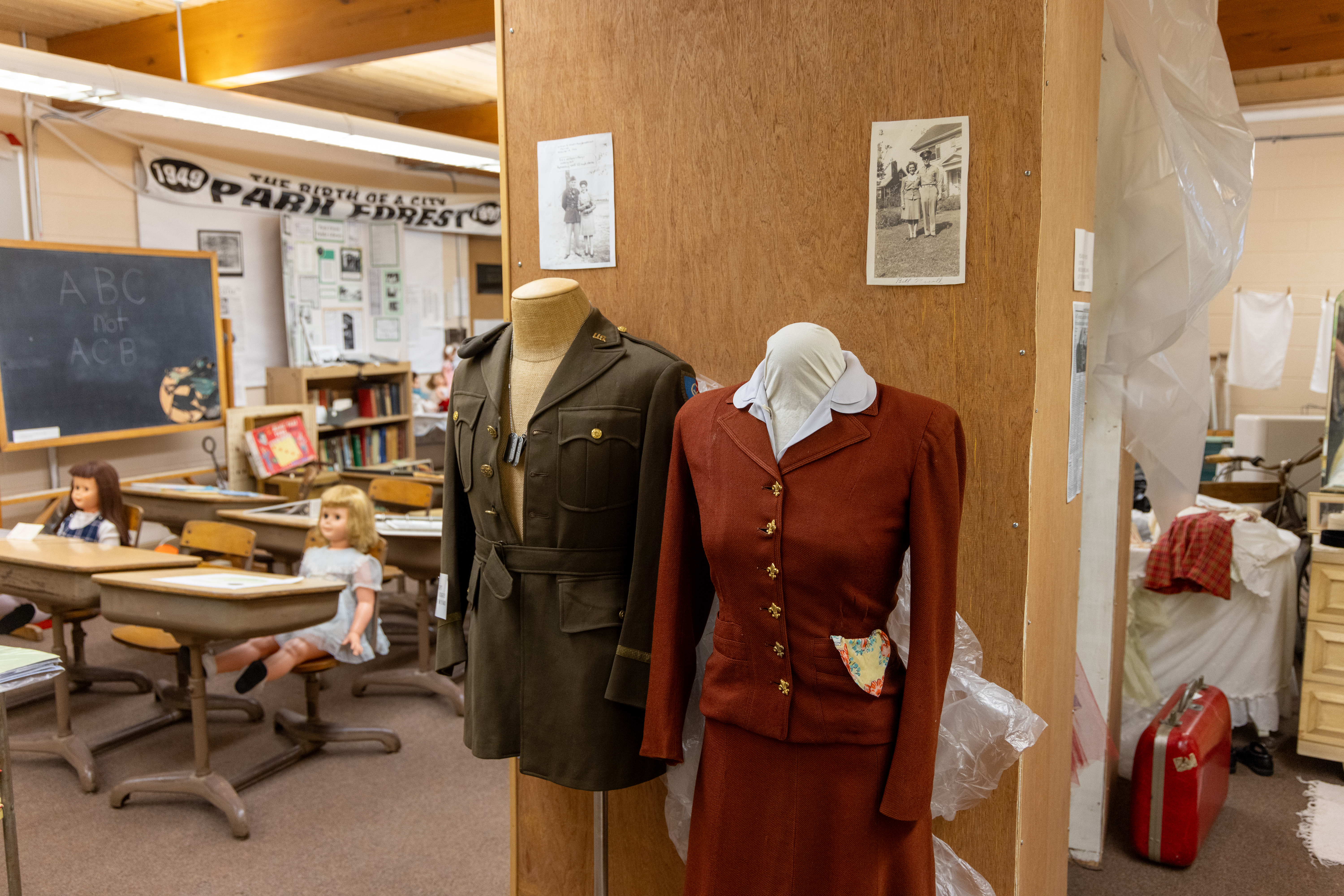 clothing on display from the 1950s