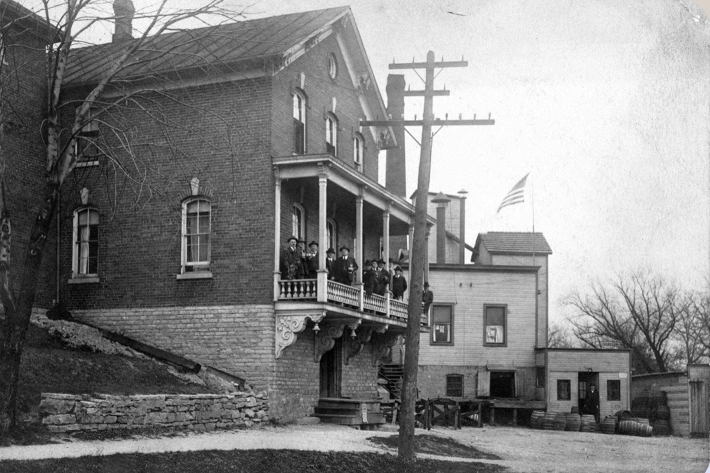picture of Thornton Distilling from the early 1900s photo is in black and white