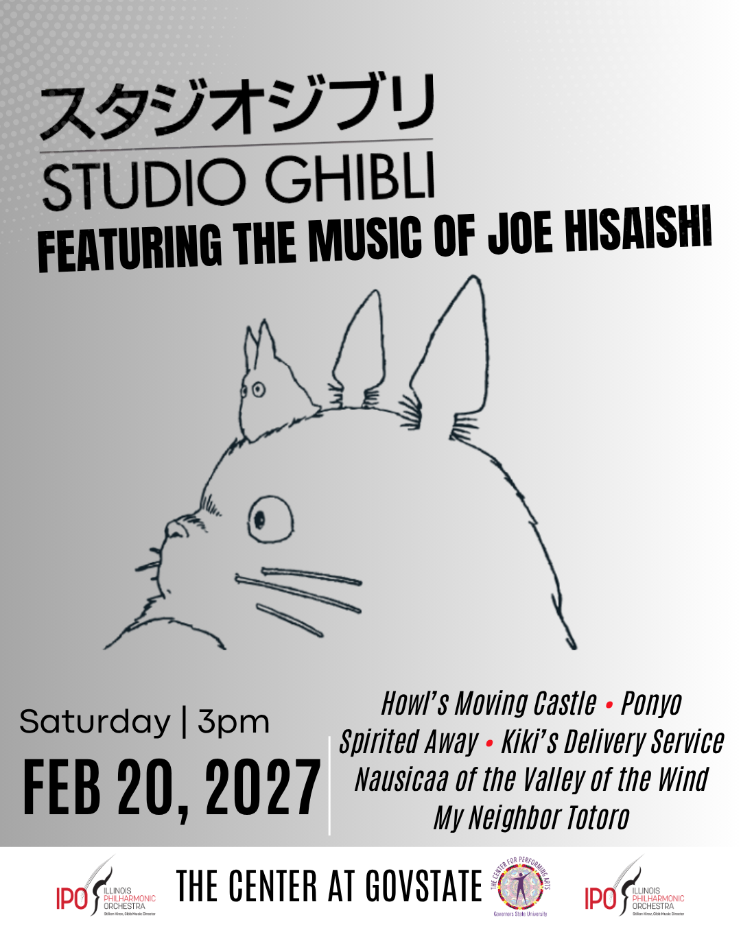 ILLINOIS PHILHARMONIC ORCHESTRA: STUDIO GHIBLI - FEATURING THE MUSIC OF JOE HISAISHI